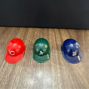 MLB Mini Baseball Helmet Set - Red, Green, Blue
